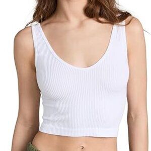 Free People Solid White Rib Brami Women’s XS - S Tank Top Bra Bralette Cropped